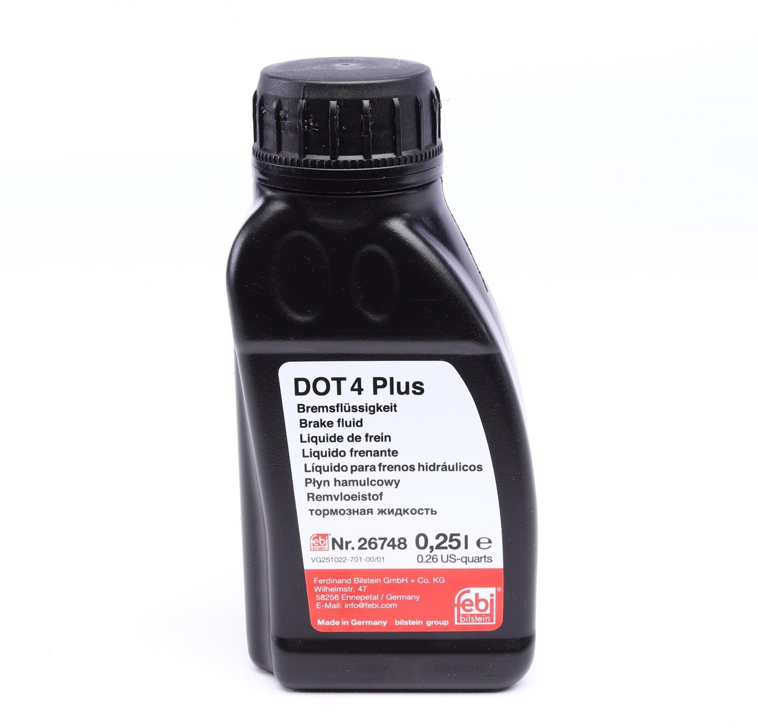 Тормозная жидкость febi dot4 plus (канистра 0,25л)